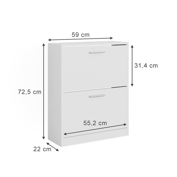 Vicco Armadio per le scarpe Bianco 59 x 72.5 cm 2 scomparti