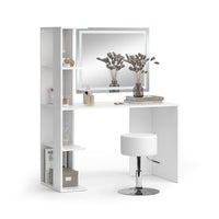 Vicco Tavolo da toilette Bianco 122.2 cm con illuminazione e sgabello