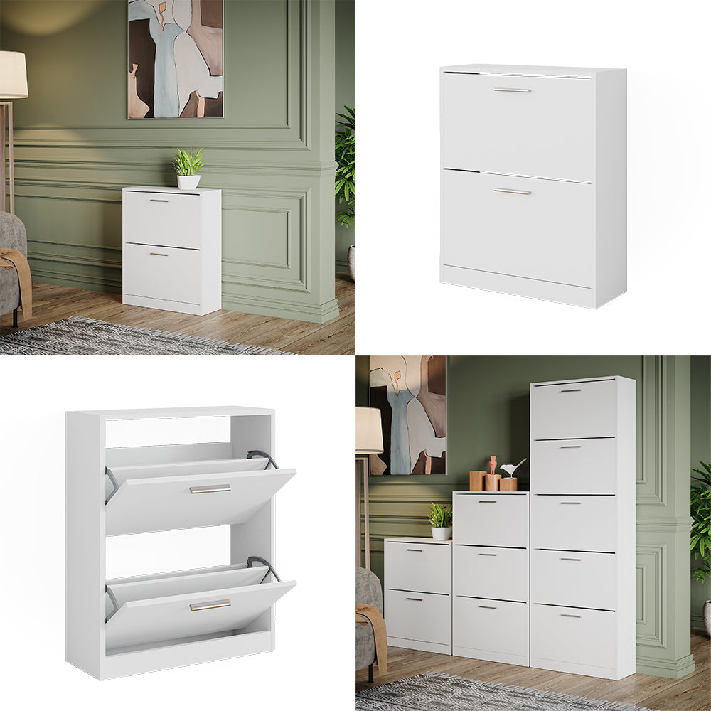 Vicco Armadio per le scarpe Bianco 59 x 72.5 cm 2 scomparti