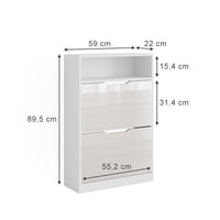 Vicco Scarpiera Bianco lucido 22 x 89.5 cm con 2 scomparti