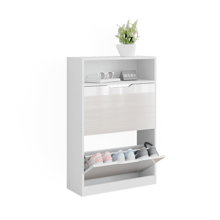 Vicco Scarpiera Bianco lucido 22 x 89.5 cm con 2 scomparti