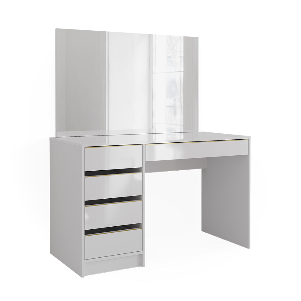 Vicco Tavolo da toilette Bianco/Oro 55 cm con specchio