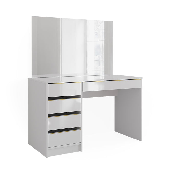 Vicco Tavolo da toilette Bianco/Oro 55 cm con specchio