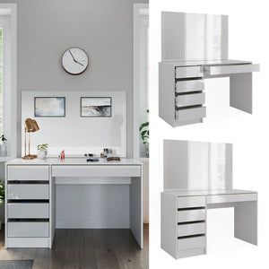 Vicco Tavolo da toilette Bianco/Oro 55 cm con specchio