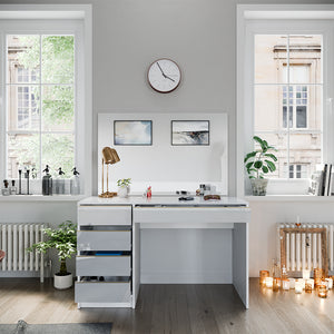 Vicco Tavolo da toilette Bianco/Oro 55 cm con specchio