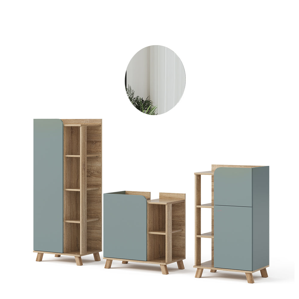 Vicco Set di mobili da bagno Grigio-blu 4 parti