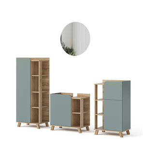 Vicco Set di mobili da bagno Grigio-blu 4 parti