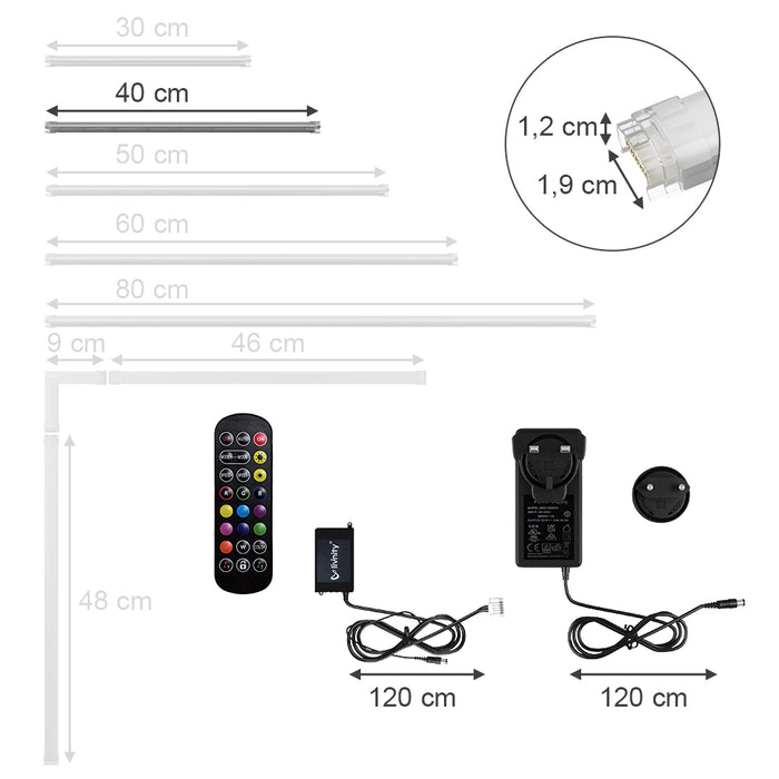 Vicco Striscia LED Bianco 40 cm con starter pack