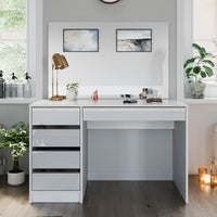 Vicco Tavolo da toilette Bianco/Oro 55 cm con specchio