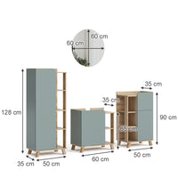 Vicco Set di mobili da bagno Grigio-blu 4 parti