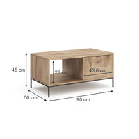 Vicco Tavolino Quercia vichinga 90 x 50 cm con un cassetto