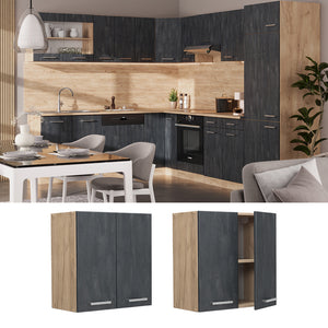 Vicco Pensile da cucina Calcestruzzo nero 60 cm