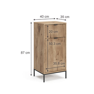 Vicco Mobile da bagno Quercia vichinga 40 x 87 cm con anta e cassetto