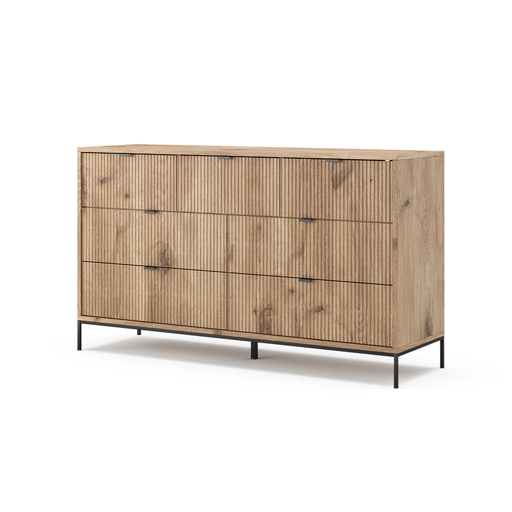Vicco Credenza Quercia vichinga 42 x 81 cm con 7 cassetti