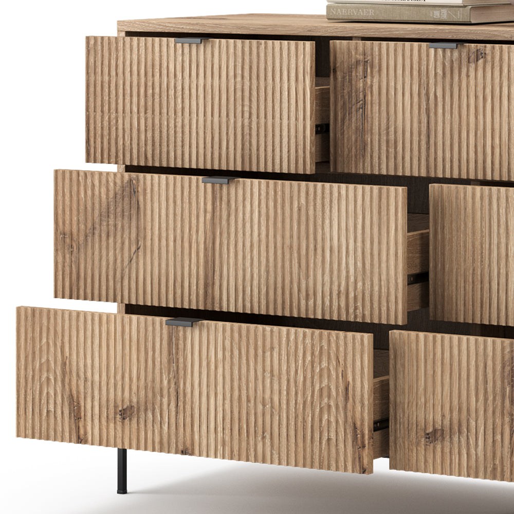 Vicco Credenza Quercia vichinga 42 x 81 cm con 7 cassetti