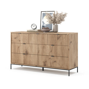 Vicco Credenza Quercia vichinga 42 x 81 cm con 7 cassetti