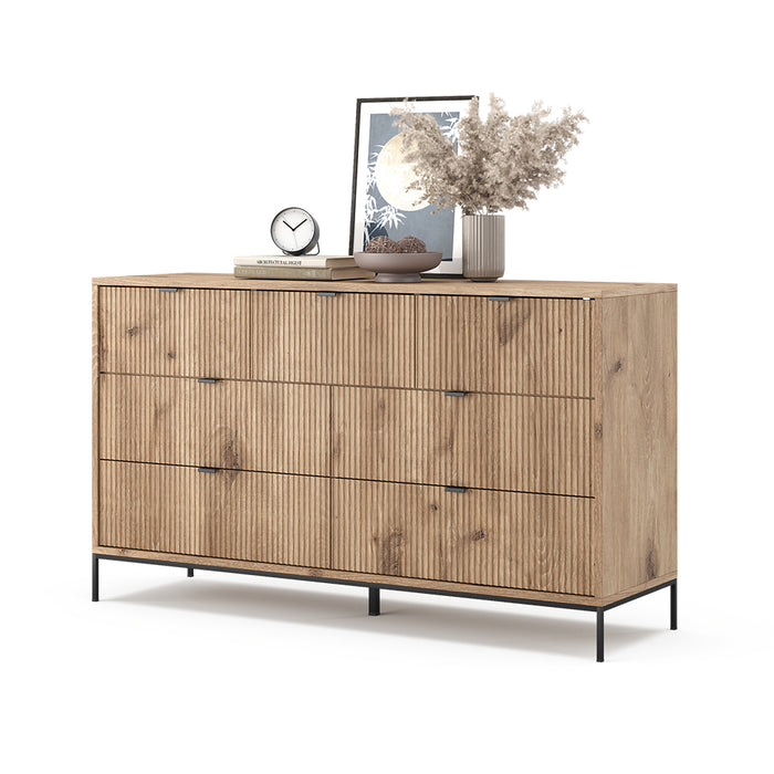 Vicco Credenza Quercia vichinga 42 x 81 cm con 7 cassetti
