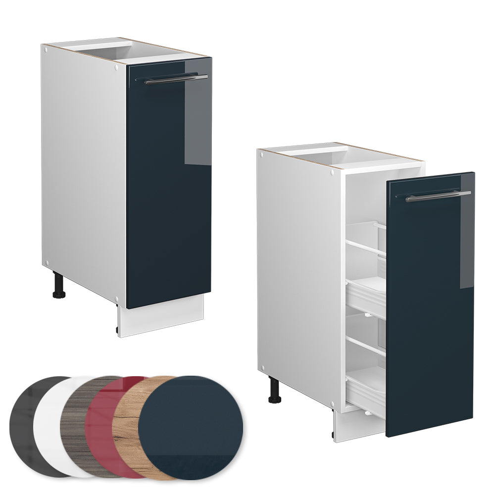 Vicco Mobili da cucina  Blu scuro lucido 30 cm senza piano di lavoro