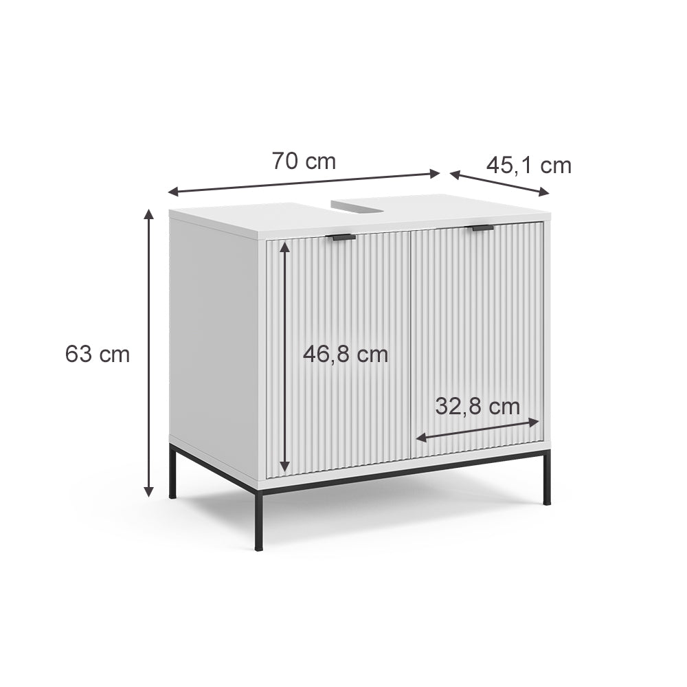 Vicco Mobiletto Bianco 70 x 63 cm con 2 porte