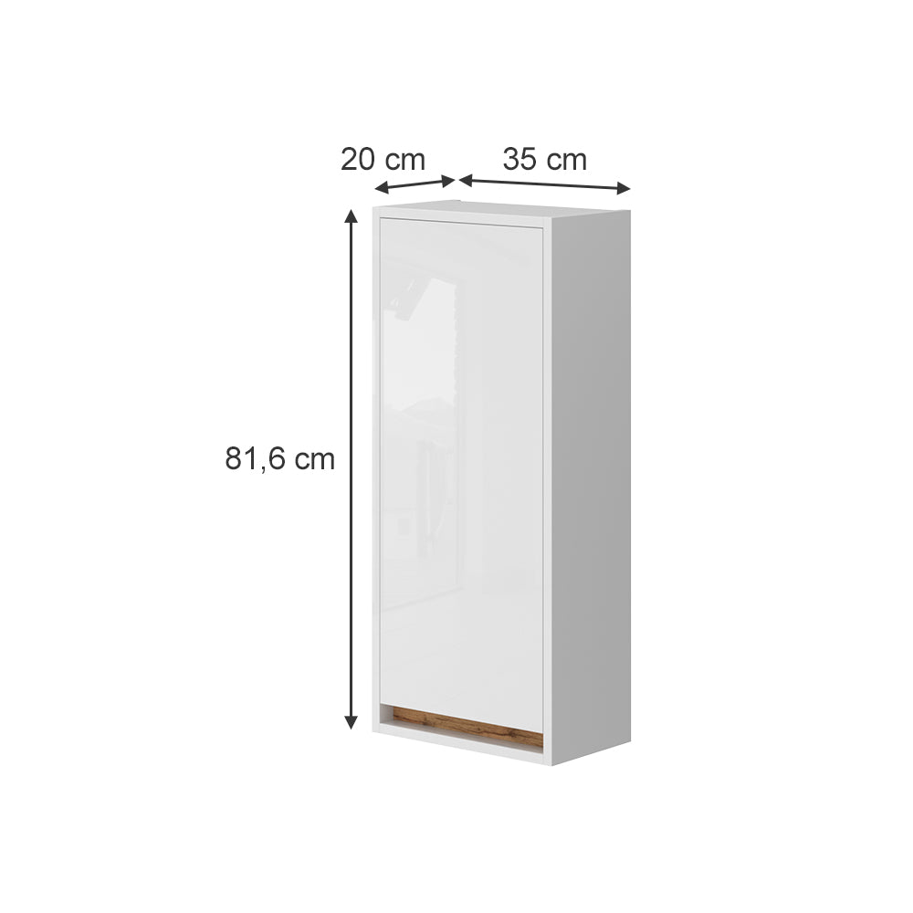 Vicco Mobile bagno Bianco lucido/oro power oak 81.6 x 35 cm con porta