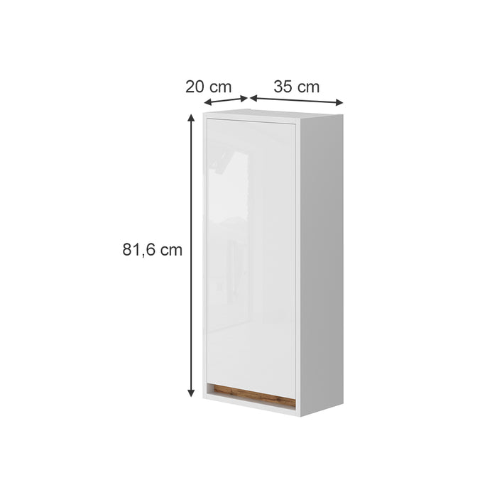 Vicco Mobile bagno Bianco lucido/oro power oak 81.6 x 35 cm con porta