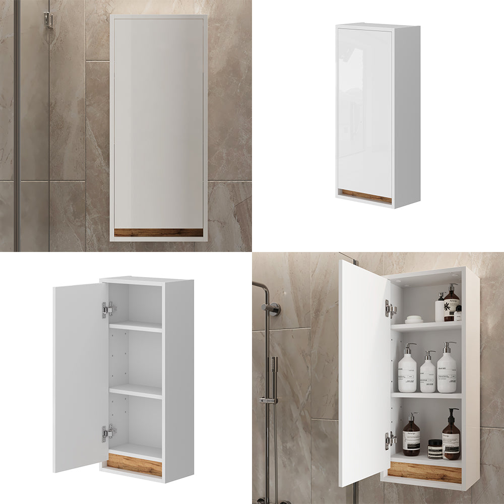 Vicco Mobile bagno Bianco lucido/oro power oak 81.6 x 35 cm con porta