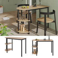 Vicco Tavolo da cucina Rovere Goldkraft/nero 110 x 50 cm con ripiani aperti