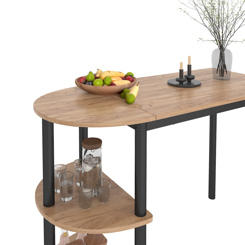 Vicco Tavolo da cucina Rovere Goldkraft/nero 110 x 50 cm con ripiani aperti