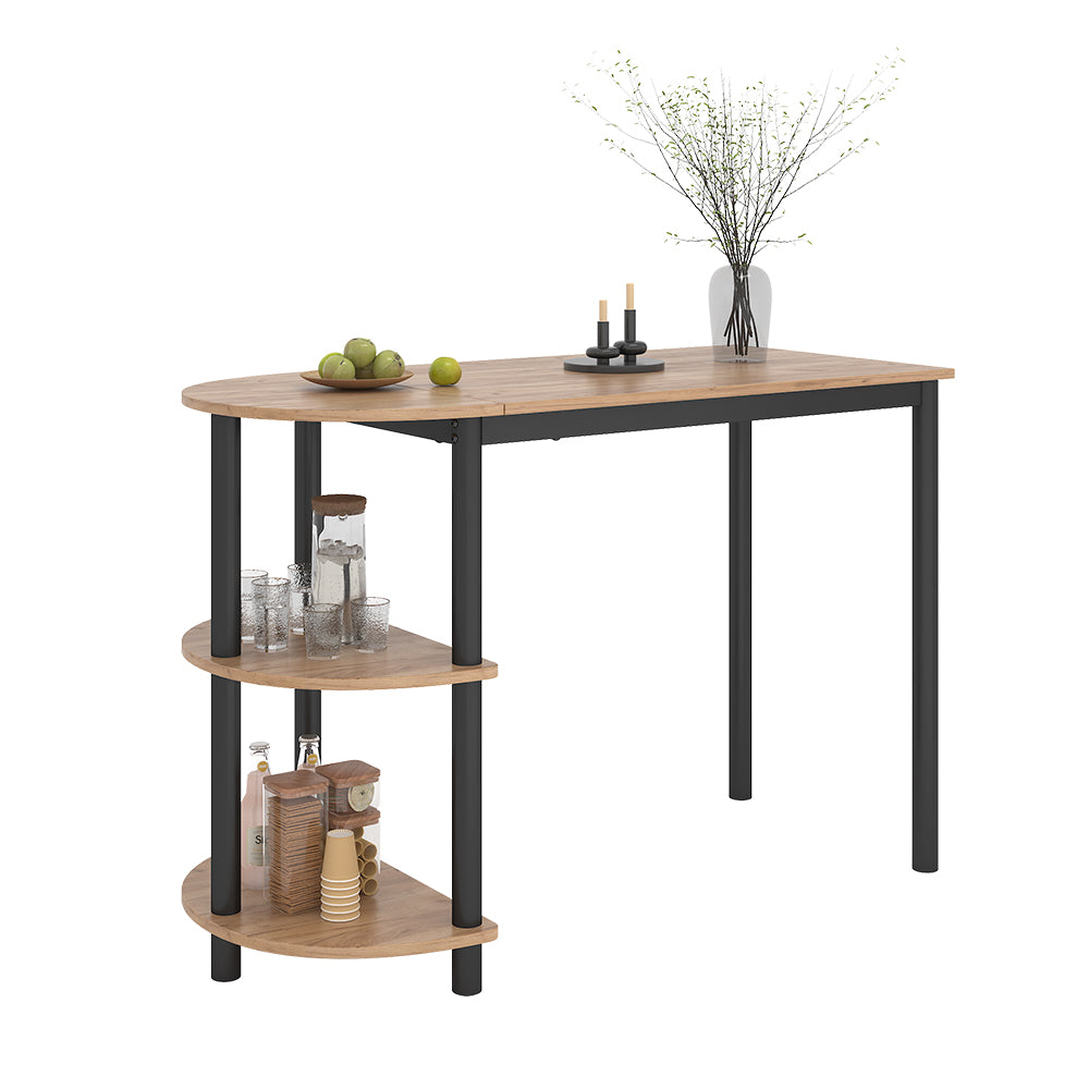 Vicco Tavolo da cucina Rovere Goldkraft/nero 110 x 50 cm con ripiani aperti