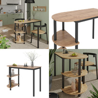 Vicco Tavolo da cucina Rovere Goldkraft/nero 110 x 50 cm con ripiani aperti