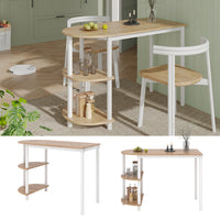 Vicco Tavolo da cucina Quercia dorata/bianco 110 x 50 cm con ripiani aperti