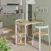 Vicco Tavolo da cucina Quercia dorata/bianco 110 x 50 cm con ripiani aperti