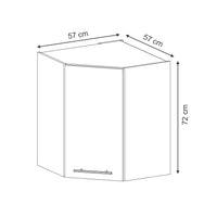 Vicco Mobile angolare da cucina Blu scuro lucido 57 cm