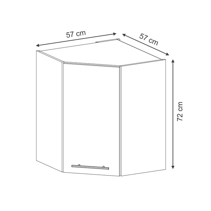 Vicco Mobile angolare da cucina Blu scuro lucido 57 cm