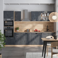 Vicco Cucina componibile Calcestruzzo nero/quercia dorata 300 cm PL Marmo