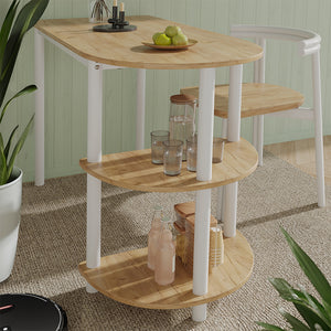 Vicco Tavolo da cucina Quercia dorata/bianco 110 x 50 cm con ripiani aperti