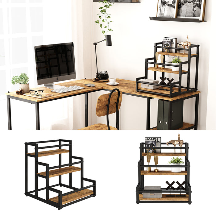 Vicco Scaffale per scale Rovere rustico 33 x 34 cm con 3 scomparti aperti