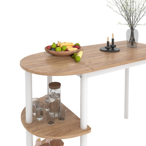 Vicco Tavolo da cucina Quercia dorata/bianco 110 x 50 cm con ripiani aperti