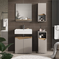 Vicco Mobile bagno Grigio 30 x 67 cm con porta e vano aperto