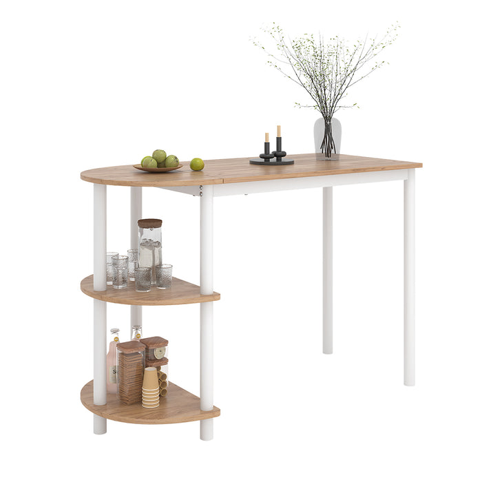 Vicco Tavolo da cucina Quercia dorata/bianco 110 x 50 cm con ripiani aperti