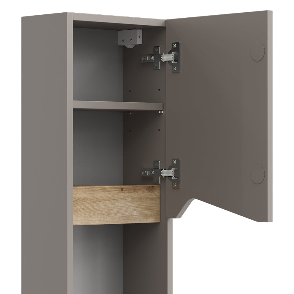Vicco Mobile bagno Grigio 30 x 67 cm con porta e vano aperto