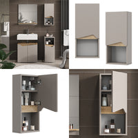 Vicco Mobile bagno Grigio 30 x 67 cm con porta e vano aperto