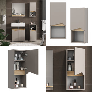 Vicco Mobile bagno Grigio 30 x 67 cm con porta e vano aperto