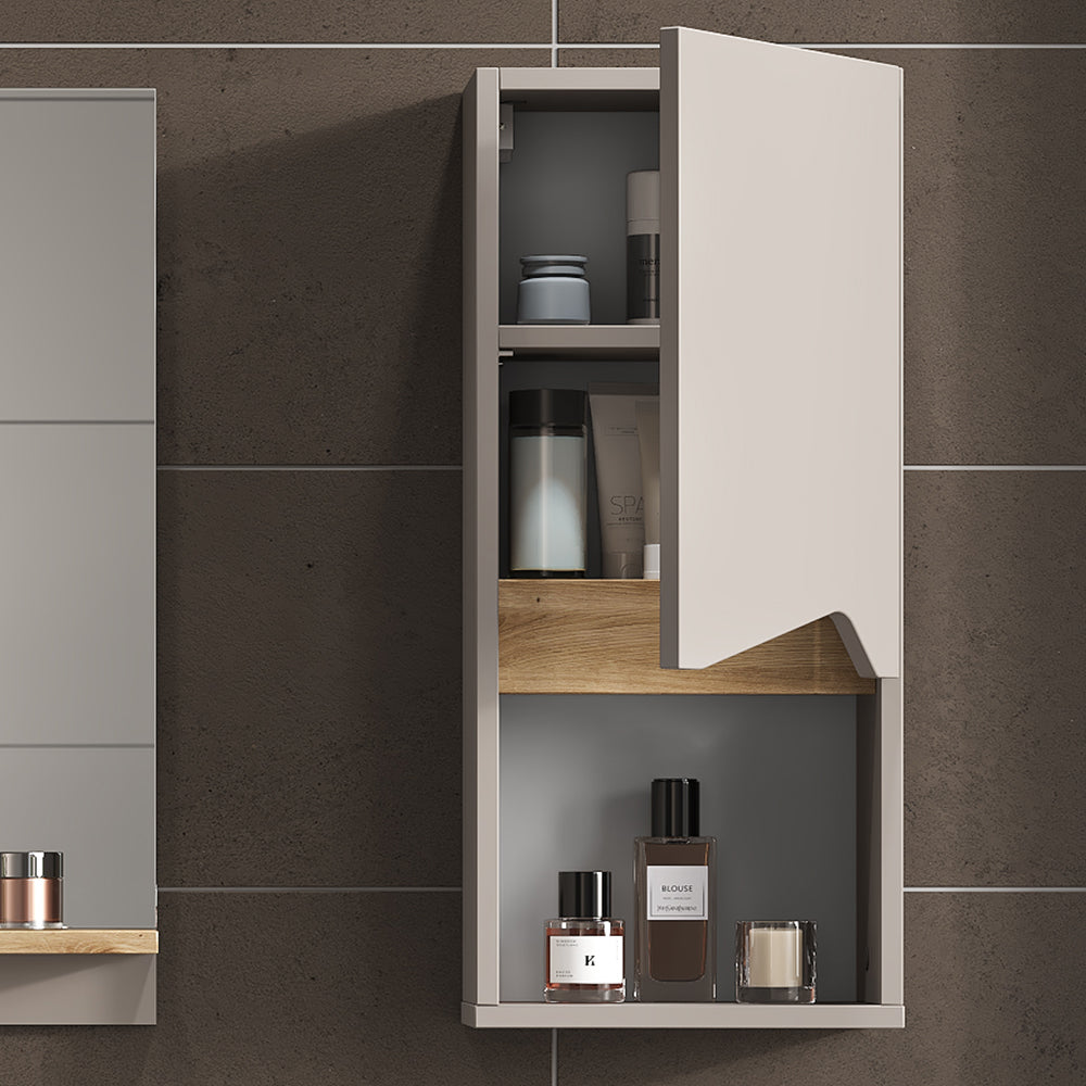 Vicco Mobile bagno Grigio 30 x 67 cm con porta e vano aperto