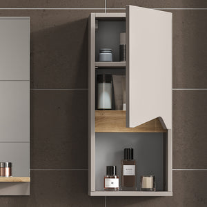 Vicco Mobile bagno Grigio 30 x 67 cm con porta e vano aperto