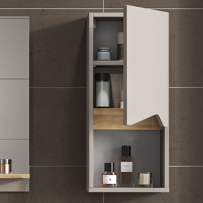 Vicco Mobile bagno Grigio 30 x 67 cm con porta e vano aperto
