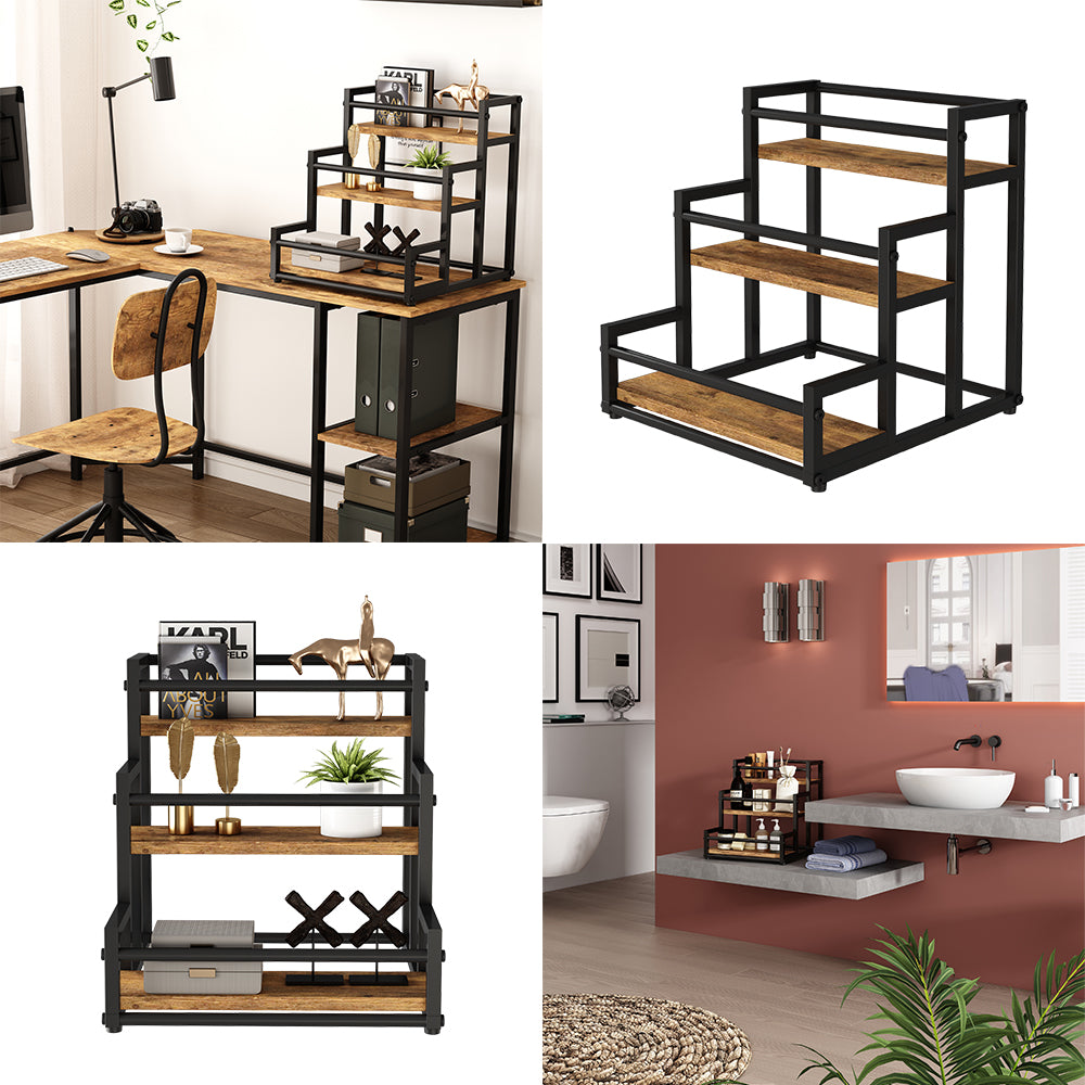 Vicco Scaffale per scale Rovere rustico 33 x 34 cm con 3 scomparti aperti