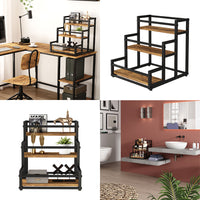 Vicco Scaffale per scale Rovere rustico 33 x 34 cm con 3 scomparti aperti