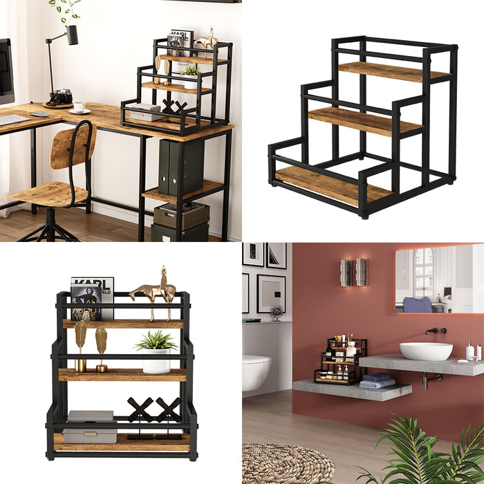 Vicco Scaffale per scale Rovere rustico 33 x 34 cm con 3 scomparti aperti