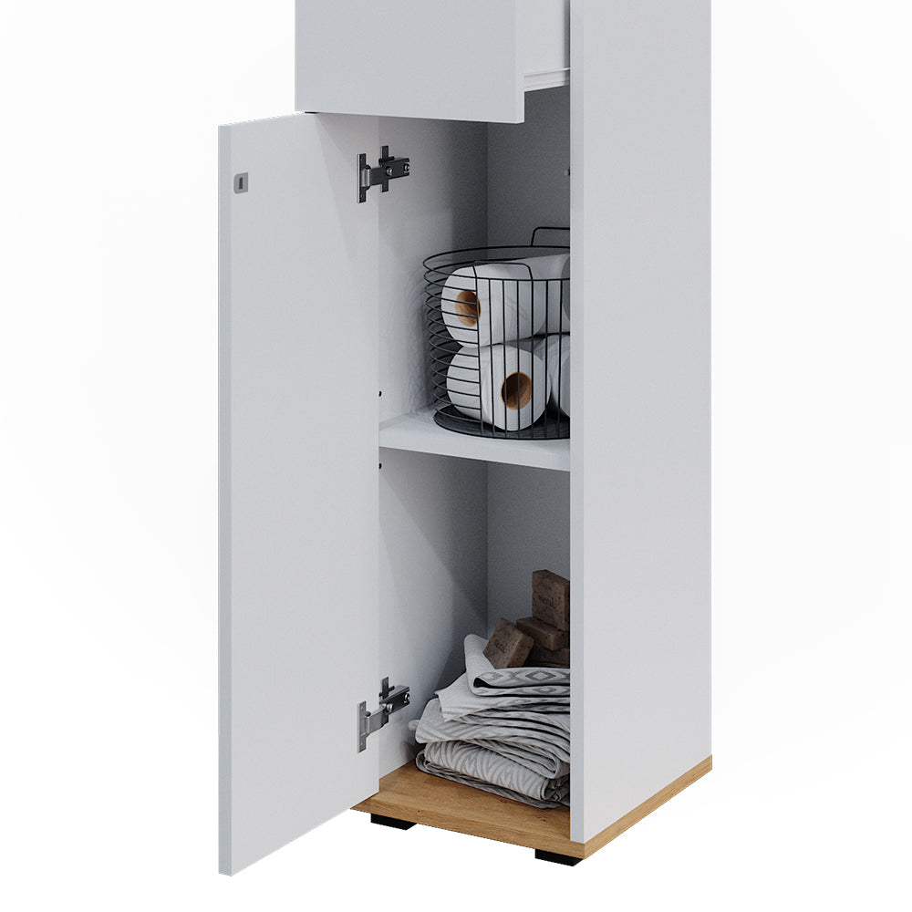 Vicco Mobiletto midi Bianco/Artisan 30 x 97 cm con cassetto